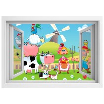 Ventana 3d granja animales
